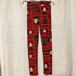 Lularoe Kids Leggings - Holiday Christmas Nutcrackers, Red, Kid's L / XL